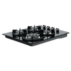 60cm Black Gas Cooktop with 4 Burners