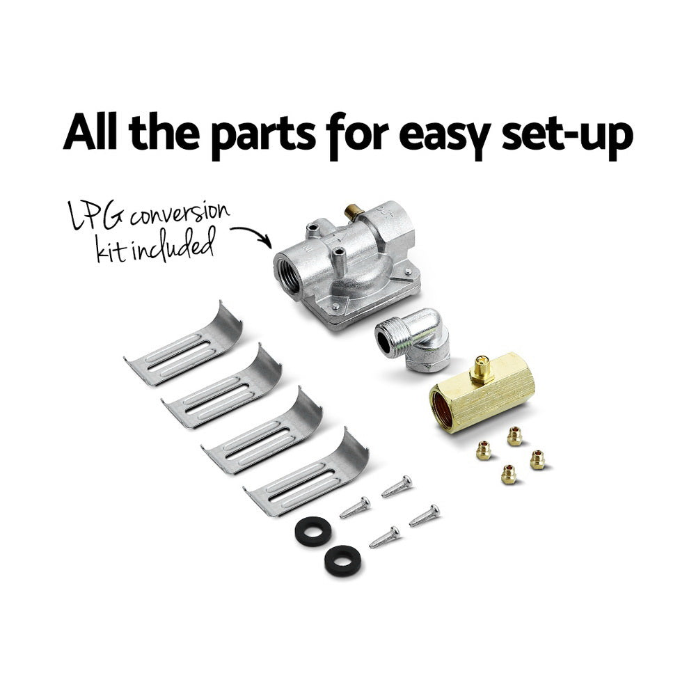 60cm Black Gas Cooktop with 4 Burners