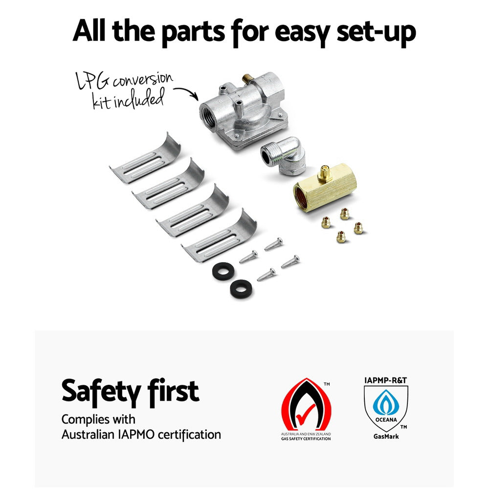 90cm 5-Burner Stainless Steel Gas Cooktop