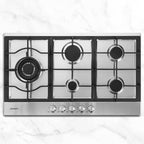 90cm 5-Burner Stainless Steel Gas Cooktop