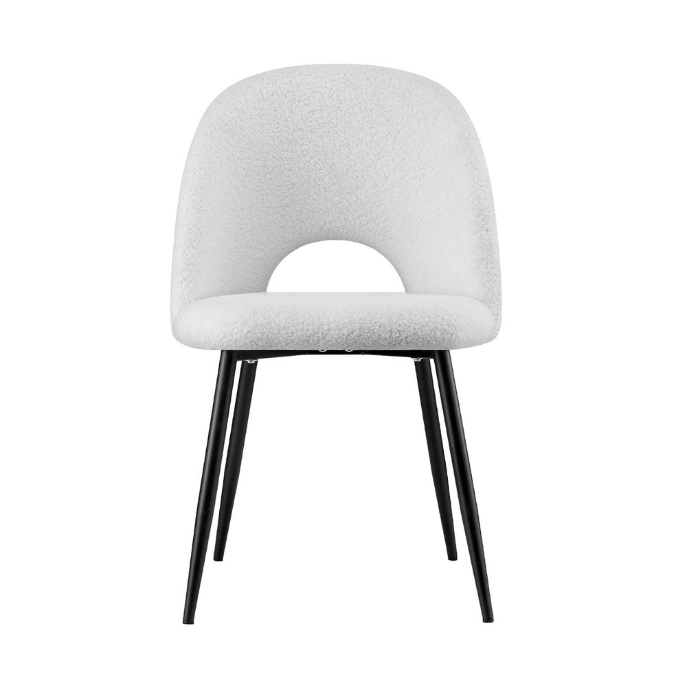 Set of 2 Contemporary White Dining Chairs