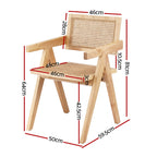 Modern Retro Rattan Dining Chair with Armrests