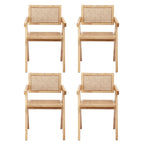 Modern Retro Rattan Dining Chair with Armrests
