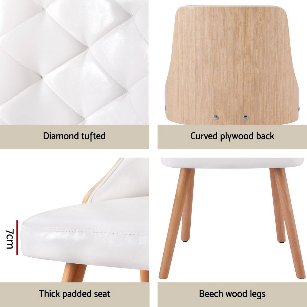 Elegant Set of 2 PU Dining Chairs