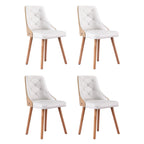 Elegant White PU Dining Chair Set of 4