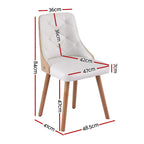 Elegant White PU Dining Chair Set of 4
