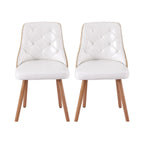 Elegant White PU Dining Chair Set of 4