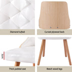 Elegant White PU Dining Chair Set of 4