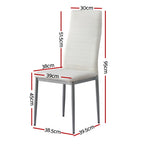 Elegant White Leather Dining Chairs Set of 4