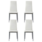 Elegant White Leather Dining Chairs Set of 4