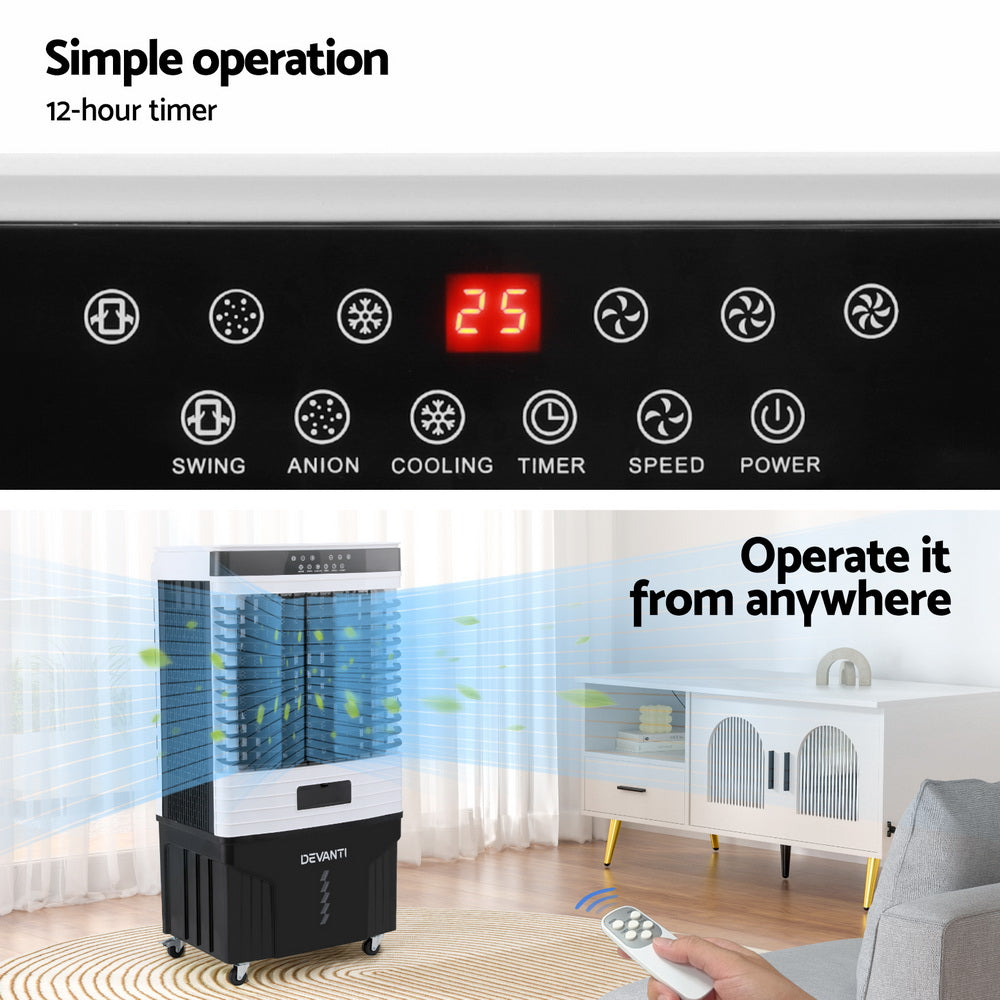 Devanti 60L Multi-Function Evaporative Air Cooler Conditioner
