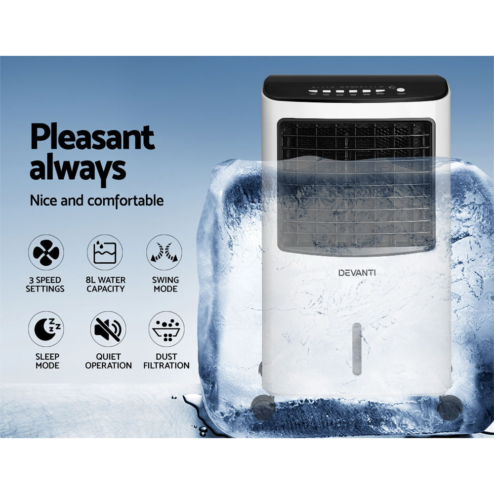 Devanti 4-in-1 Evaporative Air Cooler Conditioner with 8L Tank