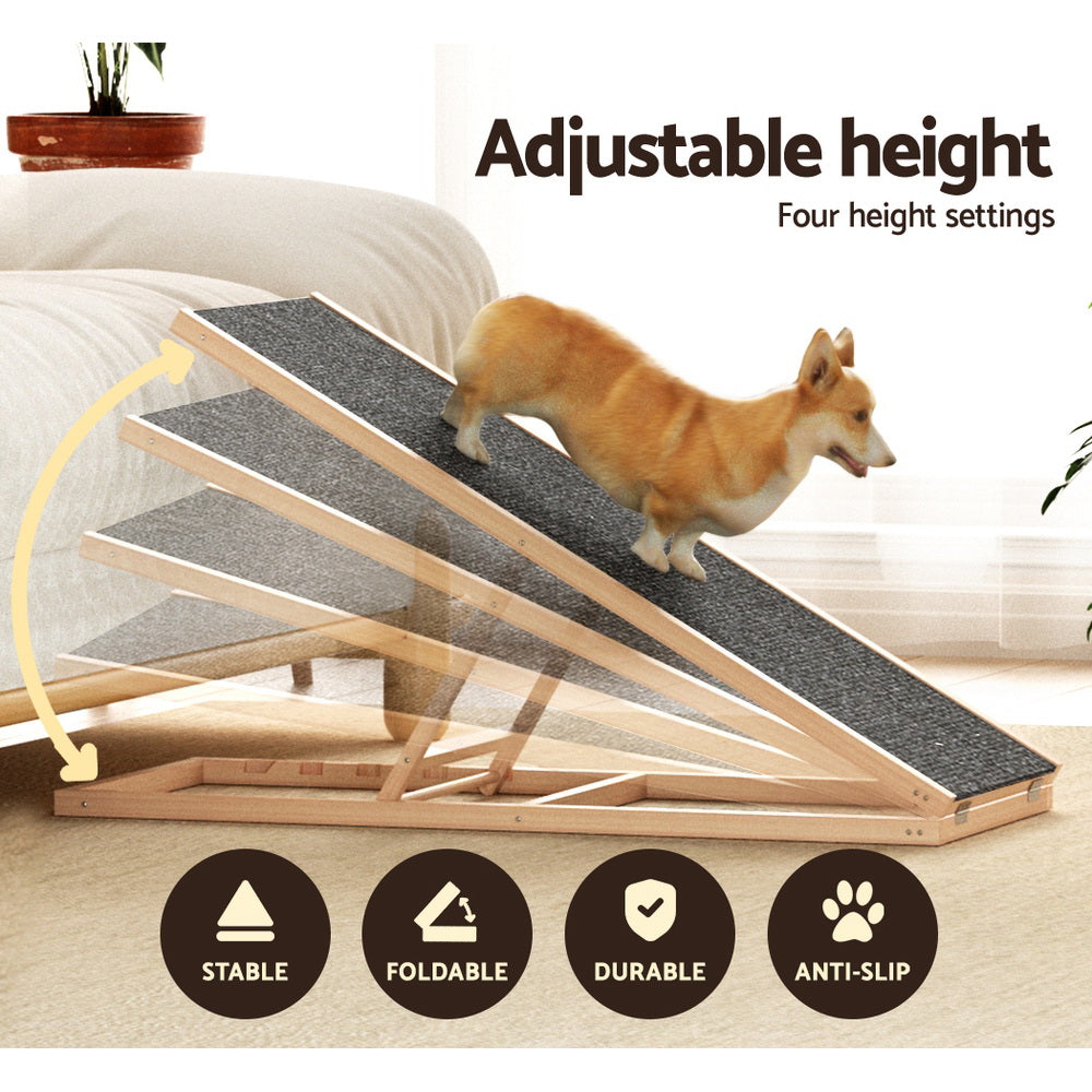 i.Pet Adjustable Wooden Dog Ramp