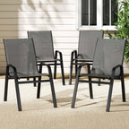 Gardeon 4-Piece Stackable Outdoor Dining Chairs