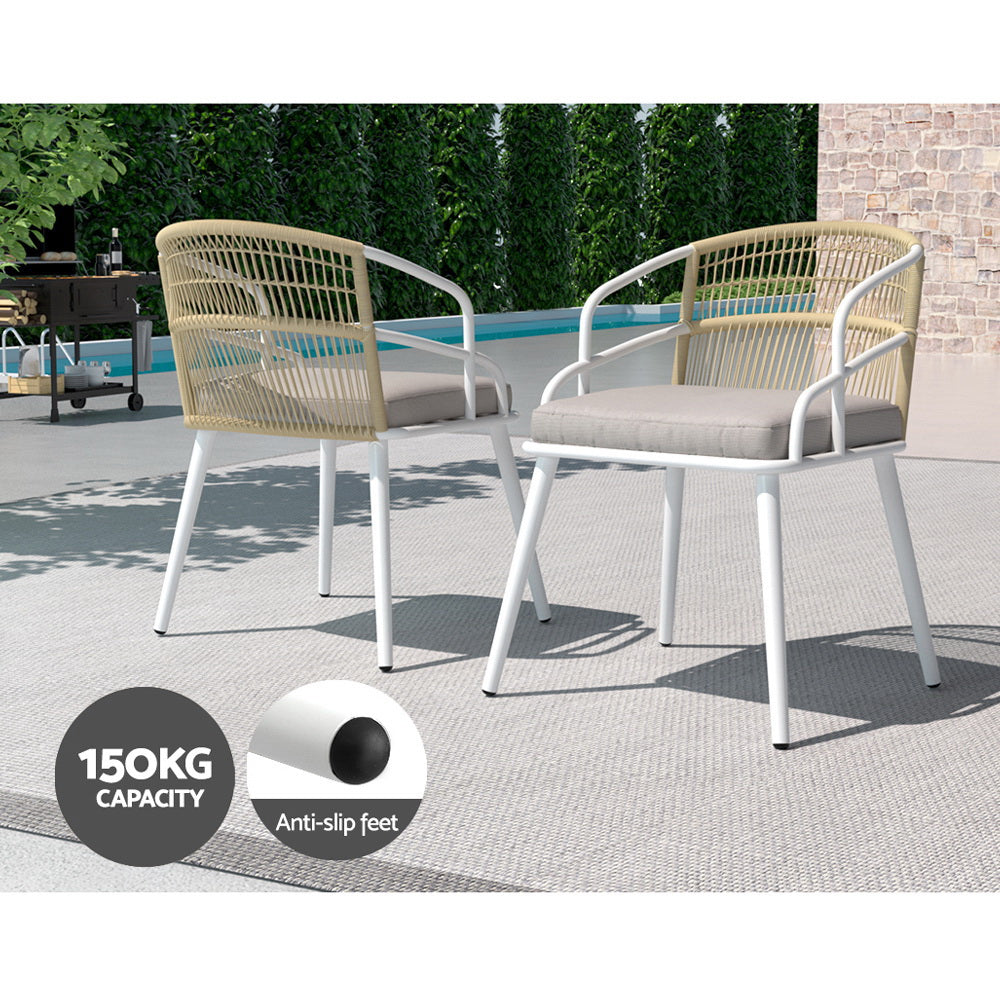 Gardeon 5-Piece White Outdoor Dining Set