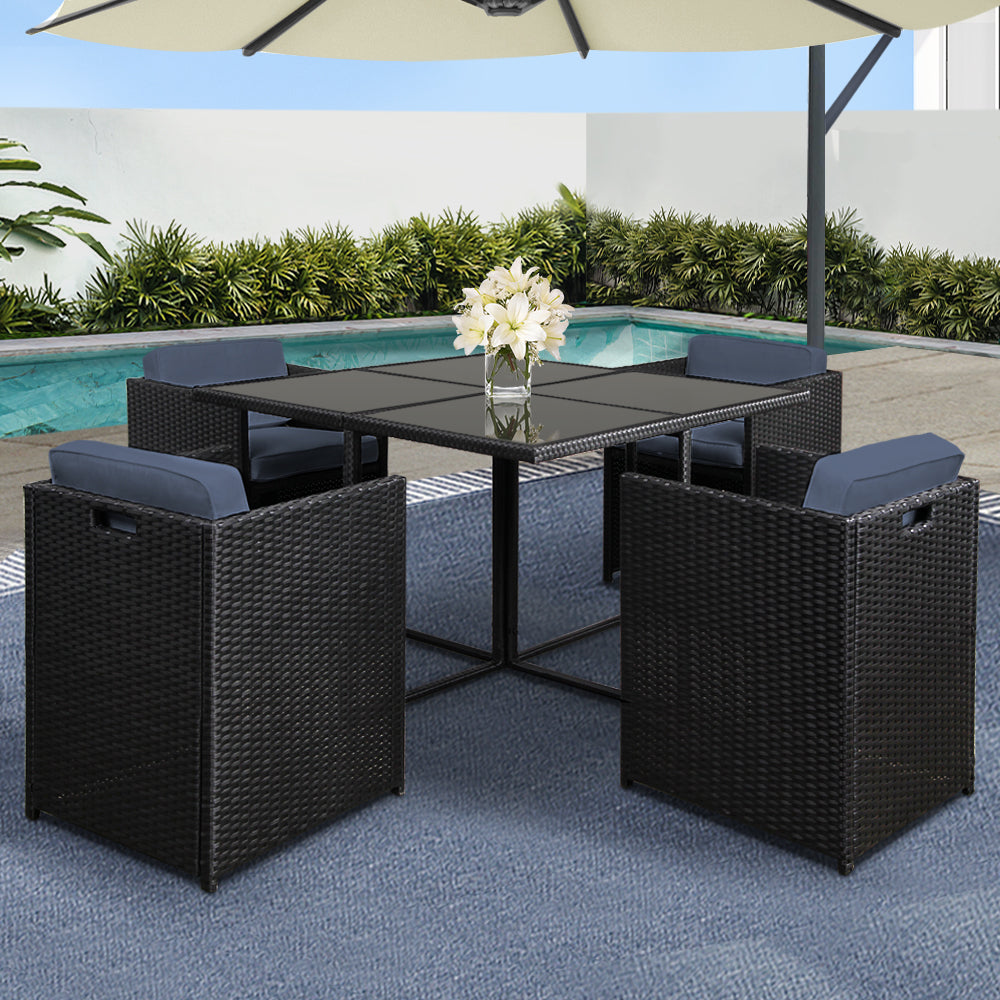 Gardeon 5-Piece Wicker Outdoor Dining Set