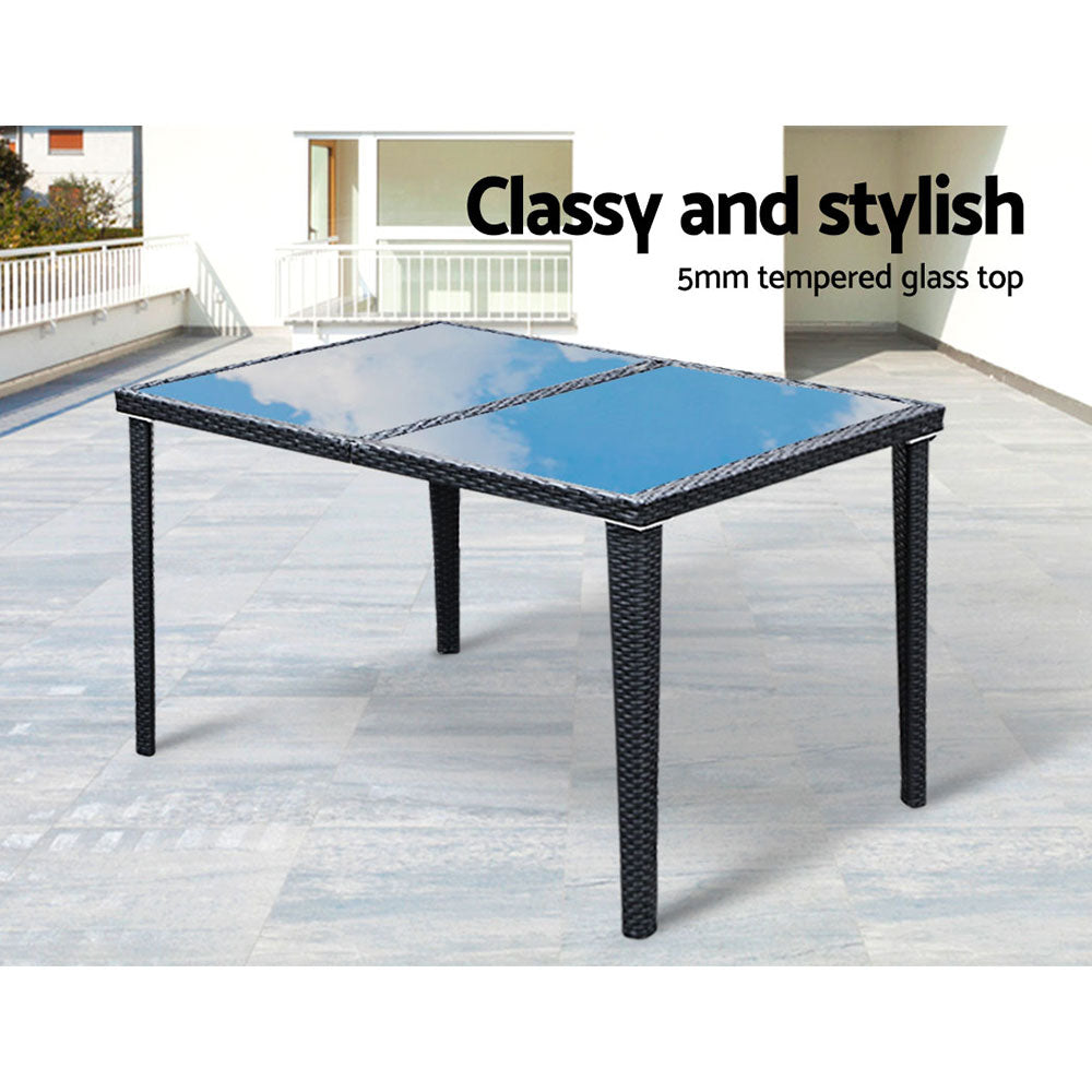 Gardeon Elegance Black 7-Piece Dining Set