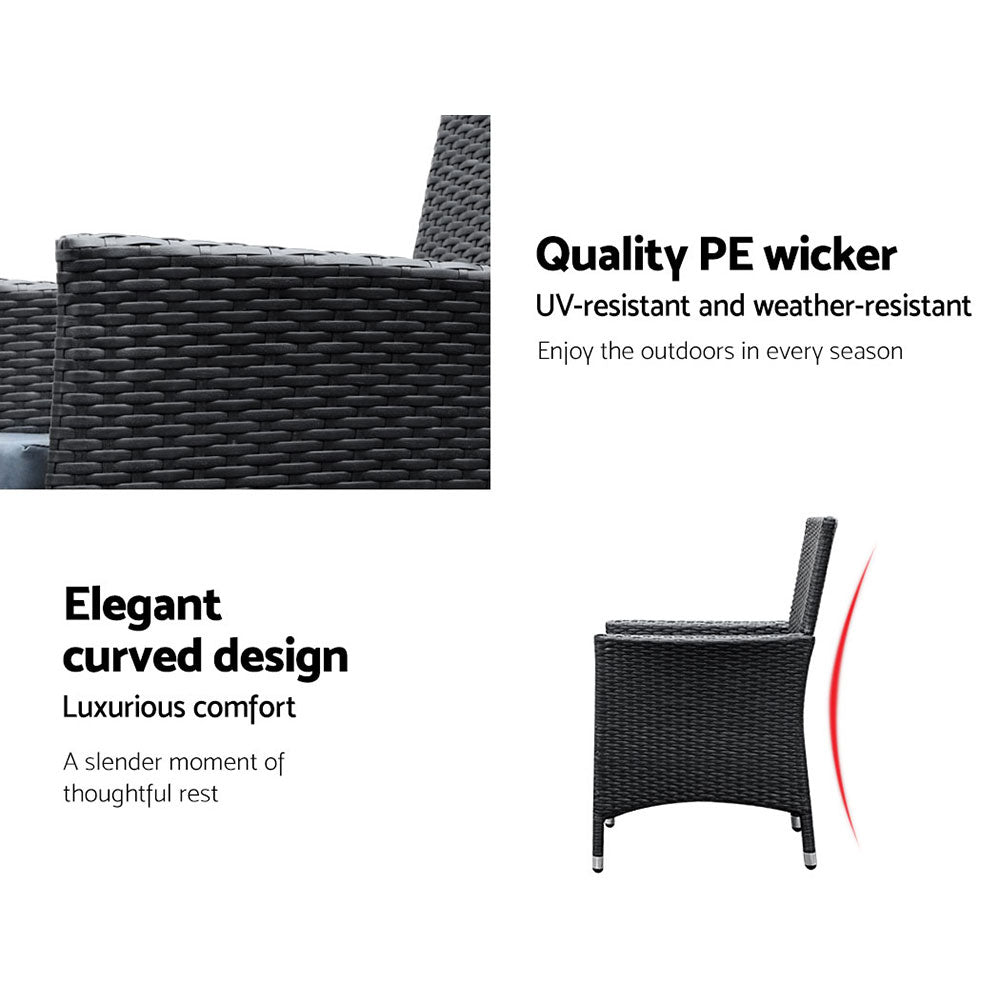 Gardeon Elegance Black 7-Piece Dining Set