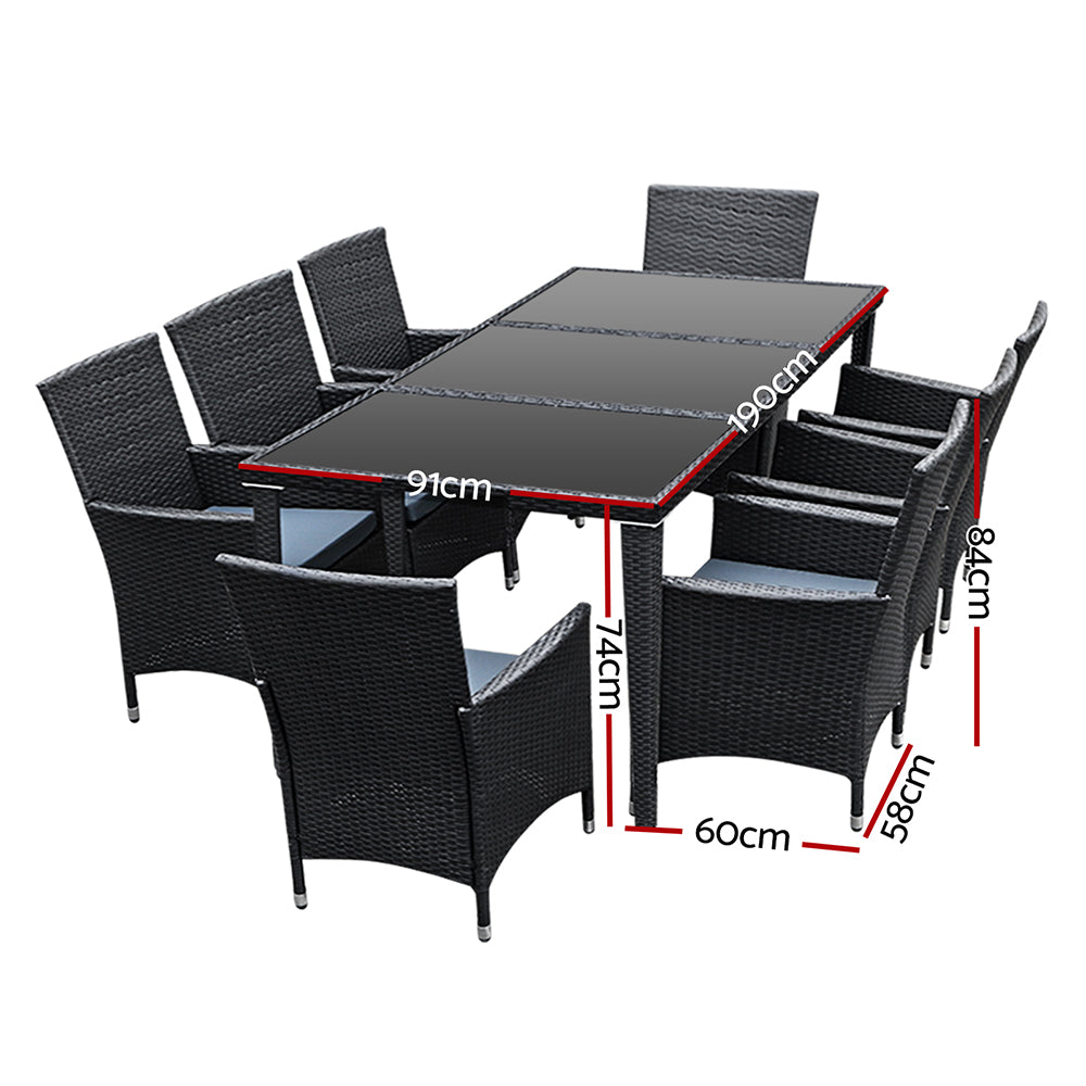 Gardeon 9-Piece Elegant Wicker Dining Set