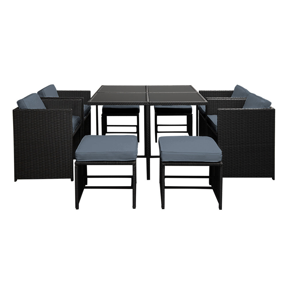Gardeon 9-Piece Wicker Outdoor Dining Set