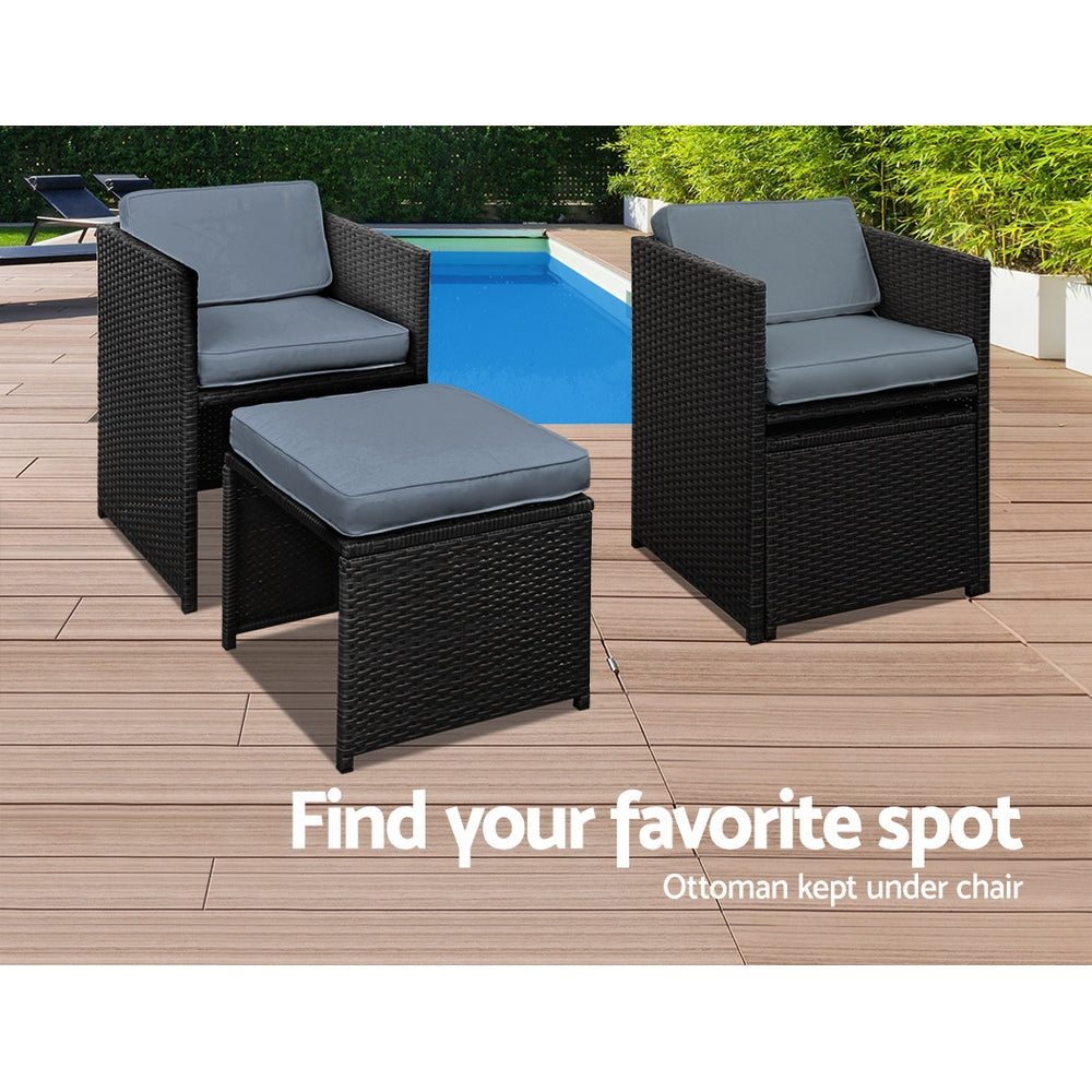 Gardeon 9-Piece Wicker Outdoor Dining Set