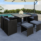 Gardeon 9-Piece Wicker Outdoor Dining Set