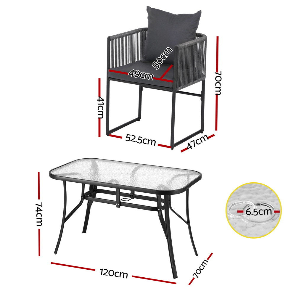 Gardeon 5-Piece Weather-Resistant Outdoor Dining Set