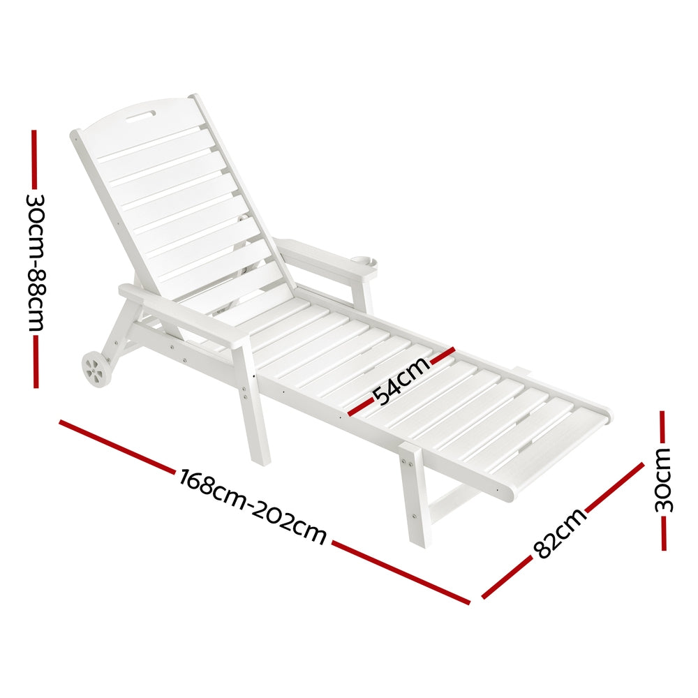 Gardeon Adjustable HDPE Sun Lounge Chair