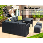 Gardeon Black Outdoor Dining Set with Cushions