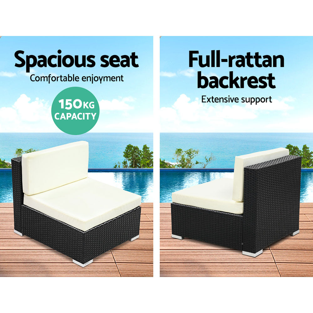 Gardeon 2PC Rattan Outdoor Sofa Set