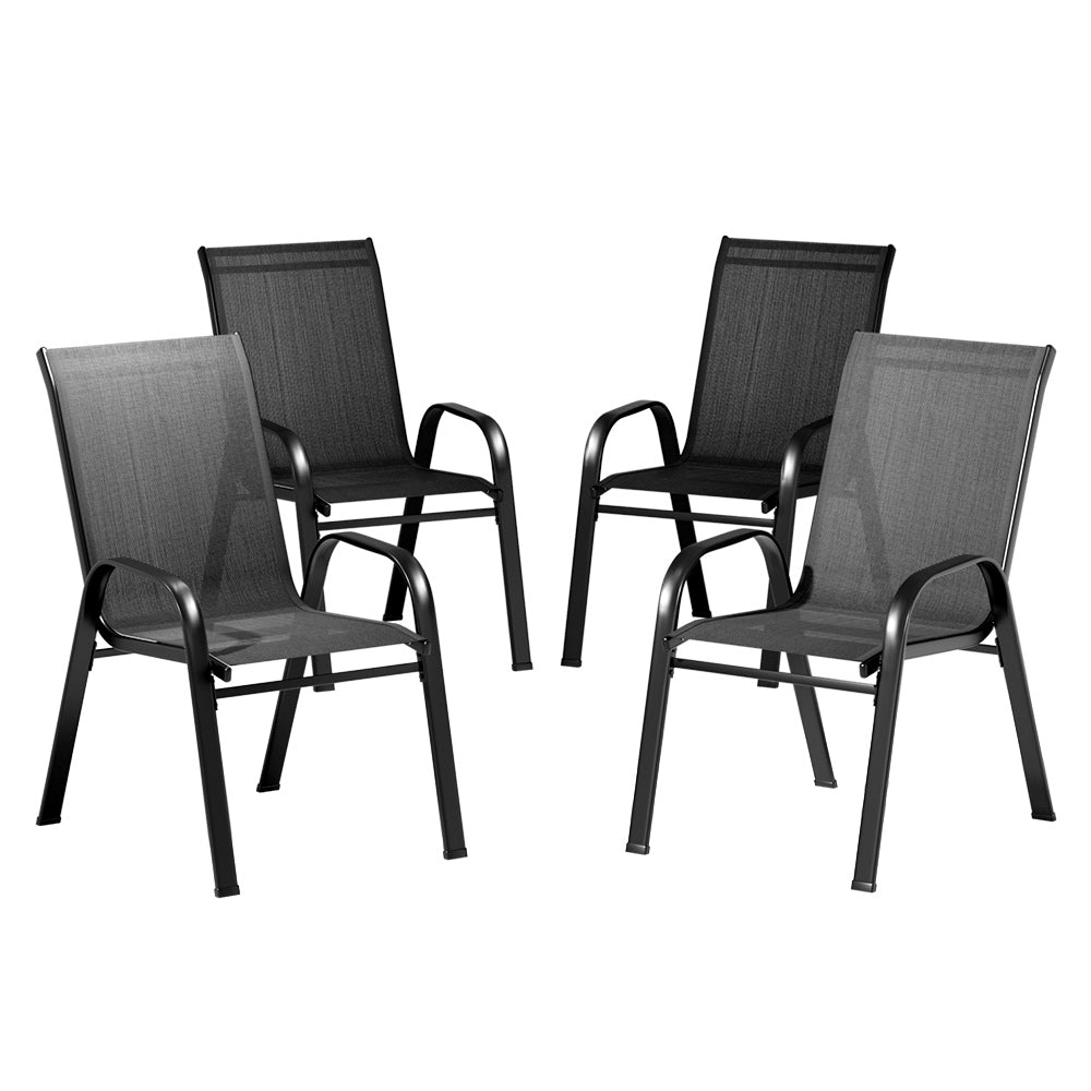 Gardeon 4-Piece Stackable Outdoor Dining Chairs