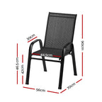 Gardeon 4-Piece Stackable Outdoor Dining Chairs