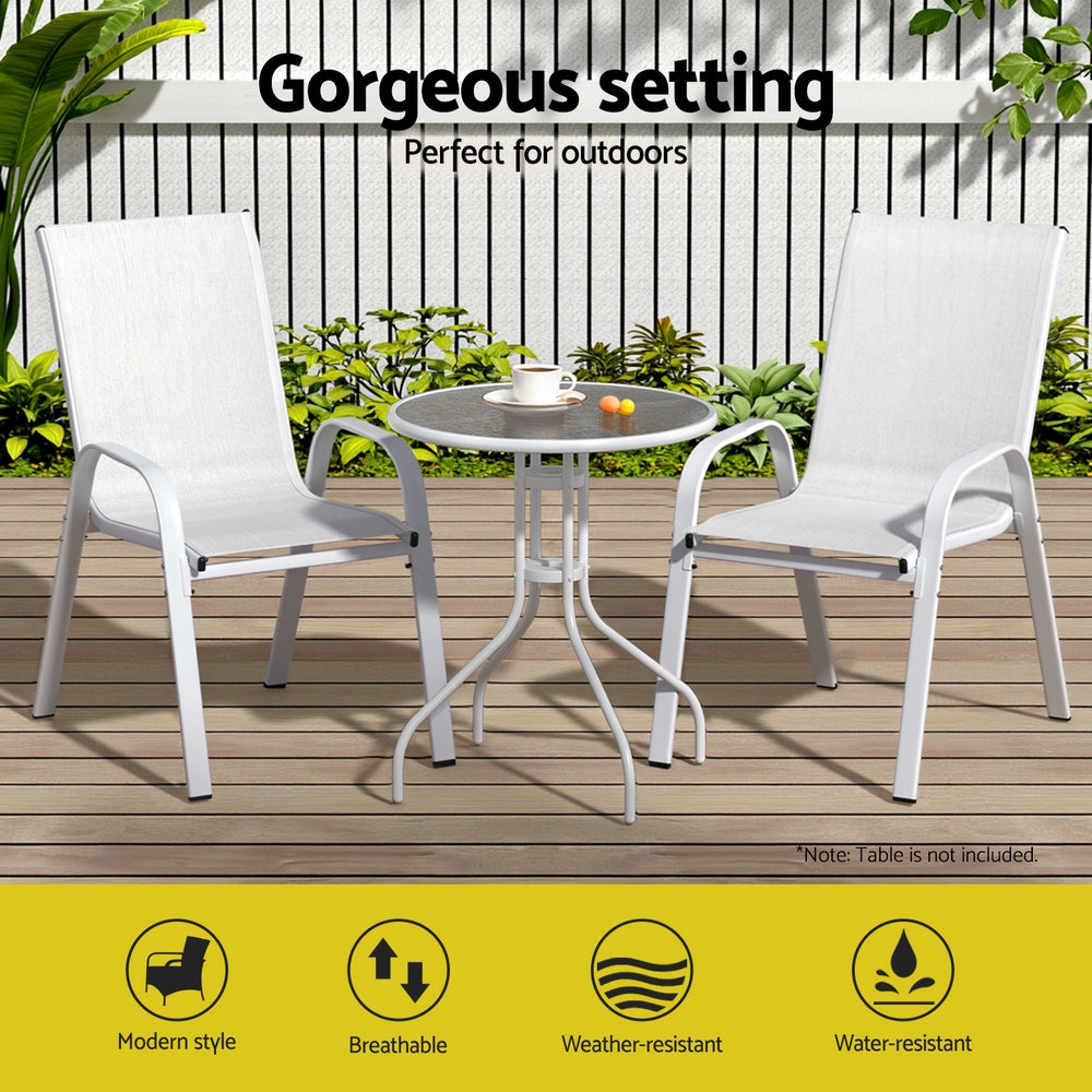 Gardeon Stackable Outdoor Dining Chair Set