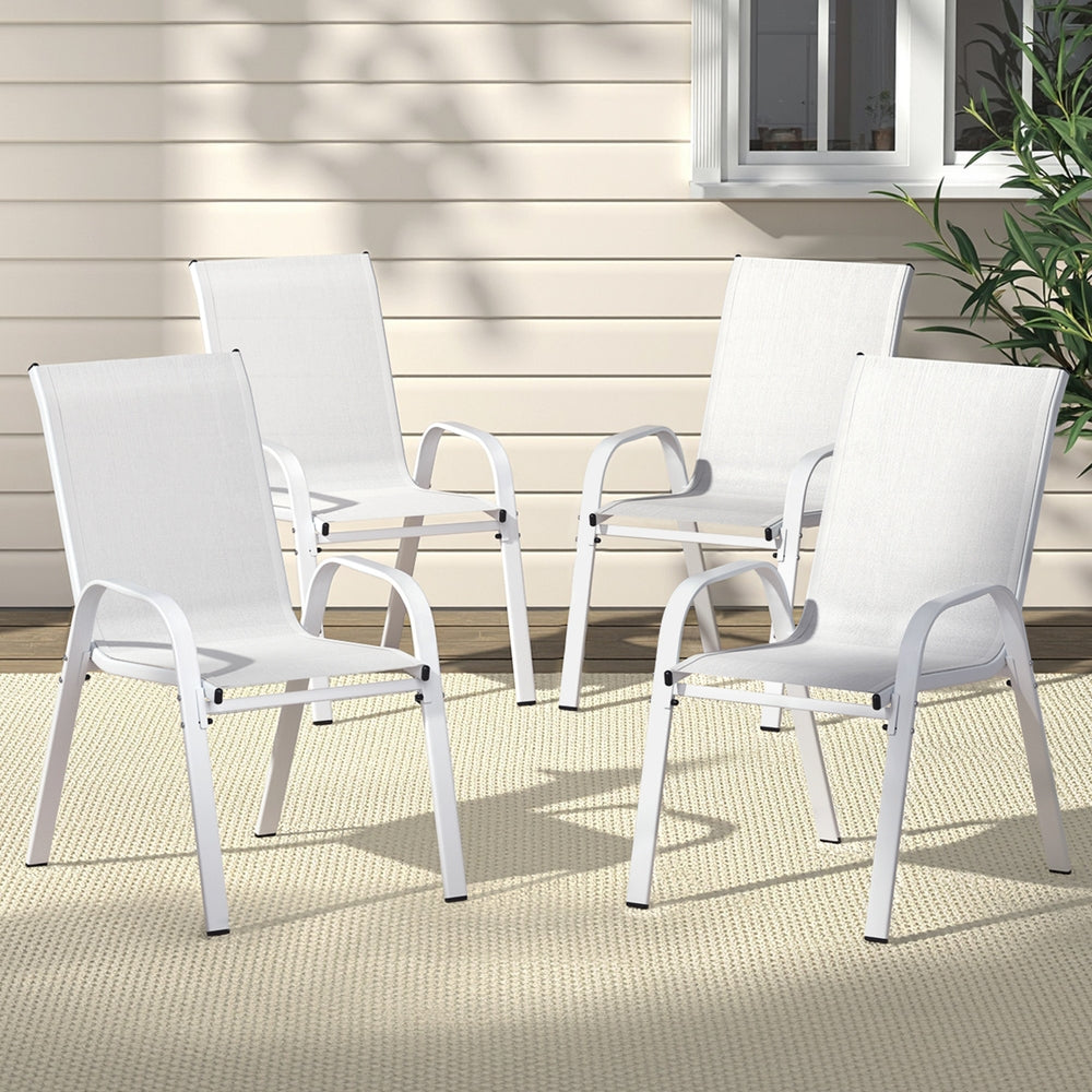 Gardeon 4-Piece Stackable Outdoor Dining Chairs