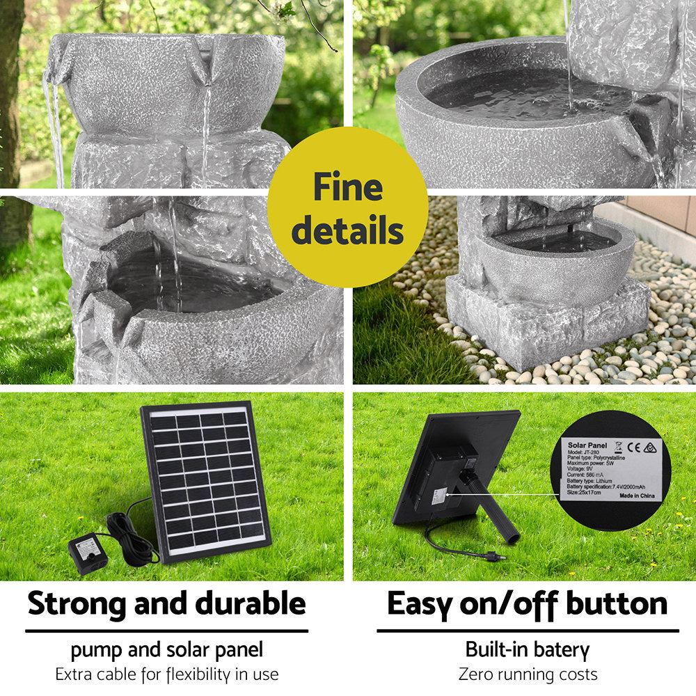 Elegant Solar-Powered 4-Tier Fountain Feature
