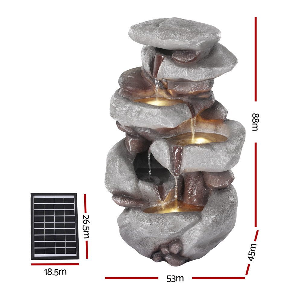 Elegant 4-Tier Solar Fountain Water Feature