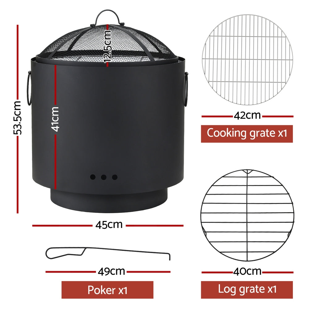 Portable Deep Bowl Outdoor Fire Pit BBQ