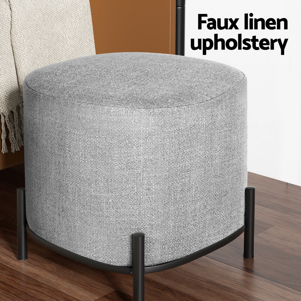 Artiss Gladstone Grey Linen Foot Stool
