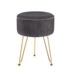 Artiss Grey Velvet Round Ottoman Foot Stool