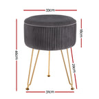 Artiss Grey Velvet Round Ottoman Foot Stool