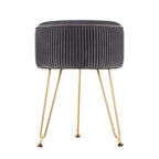 Artiss Grey Velvet Round Ottoman Foot Stool