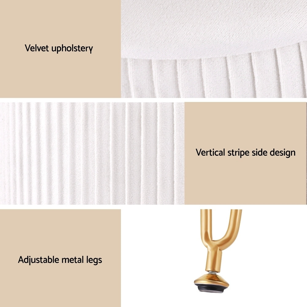 Artiss Velvet Round Ottoman with Storage