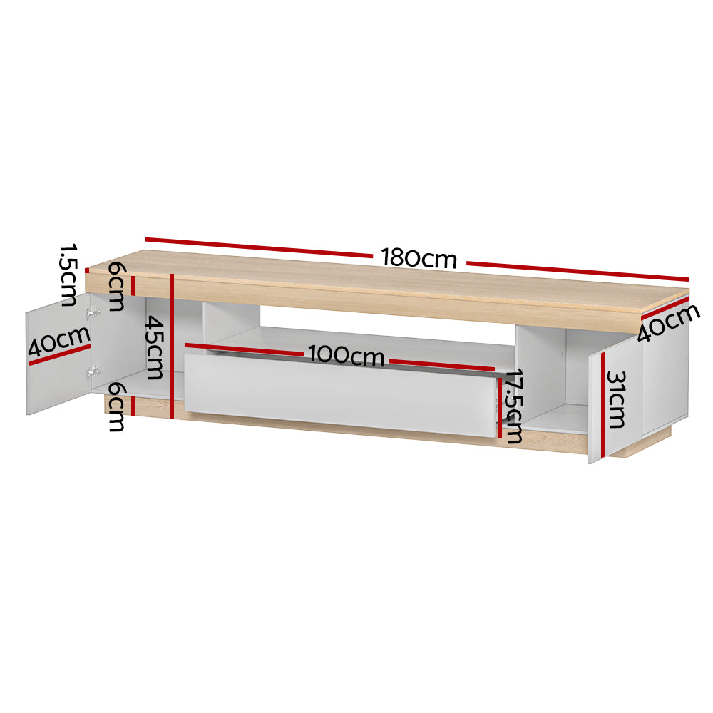 Artiss Lior 180CM White Wood TV Cabinet