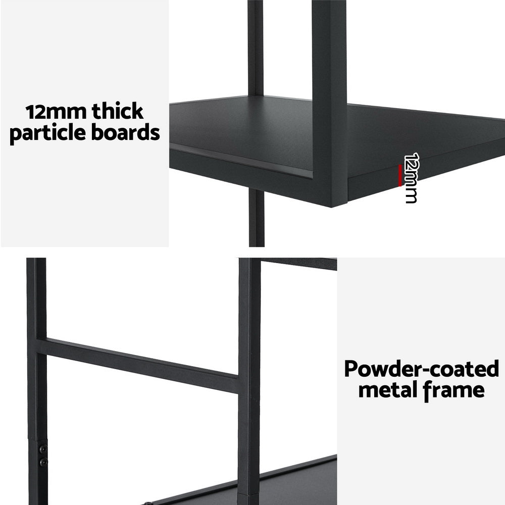 Artiss Rhys 5-Tier Black Bookshelf
