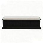 Artiss Fluted Black Storage Ottoman 140cm