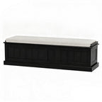 Artiss Fluted Black Storage Ottoman 140cm