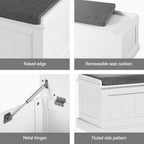 Artiss Fluted Grey Storage Ottoman 140cm