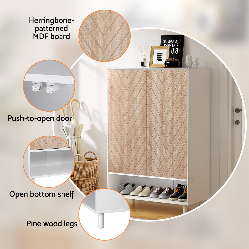 Modern 24-Pair Shoe Rack Cabinet