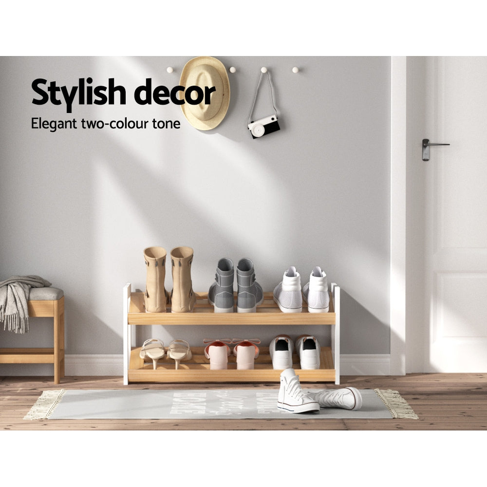 Elegant 2-Tier Shoe Rack for Stylish Storage