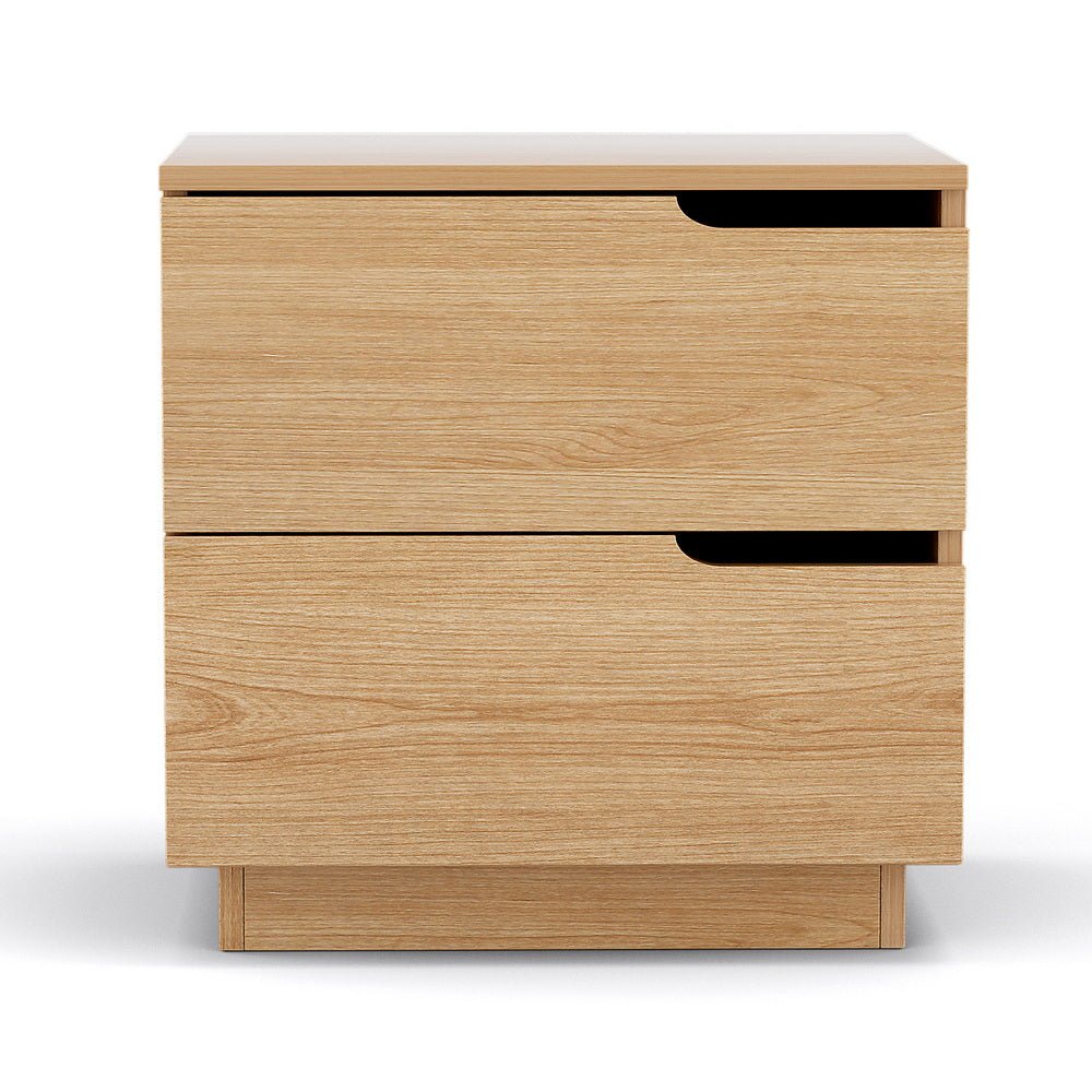 Artiss Bedside Table 2 Drawers Nightstand Pine